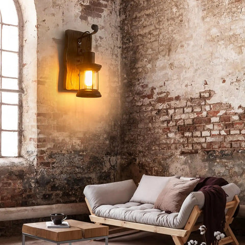 Dope Industrial Antique Wall Lantern With Pulley Sconce For Indoor Home Farmhouse Decor Vintage Red Painted Wall Light