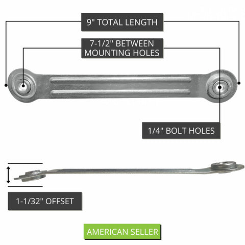 Patio Glider Rocker Bearing Arm Replacement Bracket Kit Nine Inch Length Seven Point Five Inch Hole Spacing Four Pack detail