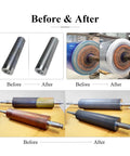 High Capacity 360L Ultrasonic Cleaner For Industrial Parts Removal showing before and after cleaning of anilox rollers.