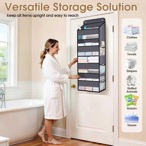 Heavy Duty Over The Door Hanging Organizer For Nursery Storage Featuring Roomy Mesh Pockets And No Sweat Quick Install Hooks To Keep Baby Gear Legit Tidy