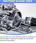 Close-up of rack and pinion system with Universal Rack And Pinion Boot Kit 2Pcs Inner Tie Rod Boots Dustproof Silicone Shields installed.