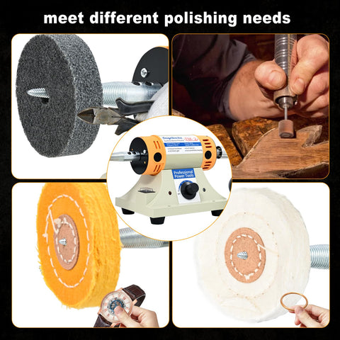 All In One Adjustable Speed Jewelry Polisher With 350W Motor Pro Grade Multi Function Bench Lathe Polisher collage view