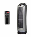 Oscillating Digital Ceramic Tower Space Heater For Home Or Office With Remote And Adjustable Thermostat, 1500W Silver Finish