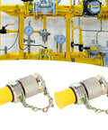 Strong Hydraulic Test Adapter Tool For High Pressure Monitoring Sampling Where You Need Zero Leak Free During Work With M14 And M16 Specs Fit For Shop Pros Who Want Quick Fixes And Solid Jobs Anytime They Hit The Line. brass hydraulic test adapter with yellow cap and chain, M14 M16 thread