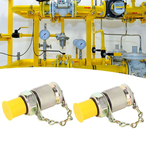 Strong Hydraulic Test Adapter Tool For High Pressure Monitoring Sampling Where You Need Zero Leak Free During Work With M14 And M16 Specs Fit For Shop Pros Who Want Quick Fixes And Solid Jobs Anytime They Hit The Line. brass hydraulic test adapter with yellow cap and chain, M14 M16 thread