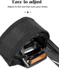 One Pair Bike Pedal Straps Toe Clips With Adjustable Grippy Anti Slip Tape showing close-up on adjustable strap and pedal