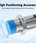 Inductive Proximity Sensor M30 Unshielded Two Wire NC Normally Closed With 15mm Detection Range For 110 To 220V AC Systems LED Indicator