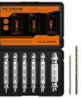 Damaged Screw Extractor Kit Must Have for Stripped Rusty Screws 9 Piece Set From ACIRNS With HSS 4341 Extractors And Twist Drill Bits