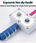 Close-up of ergonomic non-slip handle on Professional Automatic Wire Puller And Cable Threader For Conduit. Universal Drill Adapter.