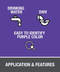 Purple Pipe And Fitting Primer For PVC And CPVC 8 Oz Bottle Pro Grade Fast Drying Formula For Clean Bonding On Water Supply Sewer Drain Lines Ideal For Residential And Commercial Plumbing Projects. purple label for drinking water and DWV