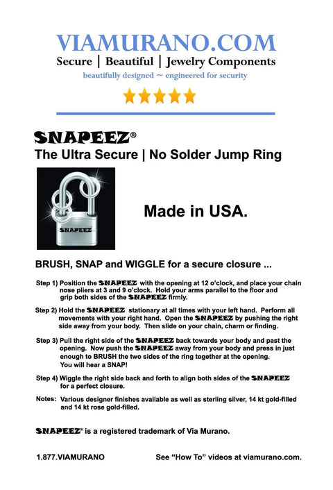 3 Inch Wire Wrapper Head Pins 24 Gauge Nickel Silver Pack of 50 For Snapeez Jump Rings Ultra Secure No Solder Jump Ring USA Made, instructions graphic