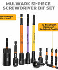 51-Piece Magnetic Nut Driver Set With Color-Coded Deep And Standard Drivers, SAE And Metric, includes visible drivers.