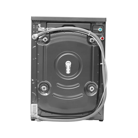 Back view of Killer Compact Washing Machine With 2.2 Cu Ft Auto Sense Water Level Detection 1400 Rpm Spin, showing hoses and connections.