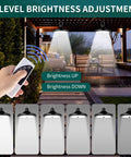 Dual Head Solar Shed Light With Motion Sensor, 4 Modes And 6 Brightness Levels, IP65 Waterproof Hanging Lamp, remote control use