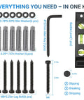 Lag Bolt Kit For TV Wall Mount With M8 Lag Screws, Wall Anchors, Washers, Bubble Level, Allen Key, Two Drill Bits visible