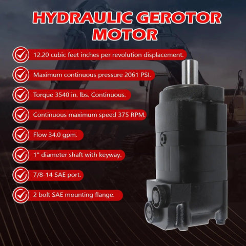 Beefy Hydraulic Motor Replacement For Eaton Char-Lynn 2000 Series 104-1005-006, 1-Inch Shaft, 1/4-20 UNC-2B Thread