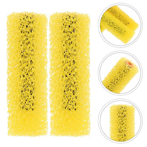 40 Pack Textured Paint Roller Sleeve Kit Featuring Ultra Thick Sponge Heads That Hit Different On Wall Embossing Jobs Delivers Massive Area Coverage For Worry Free Paint Tasks And Swift Weekend Wall Makeovers - yellow foam sleeves close-up.