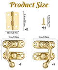 Retro Style Mini Hinges For Small Wooden Boxes And Jewelry Boxes With Latch 12 Hinges And 68 Screws Gold Tone Hardware Sizes