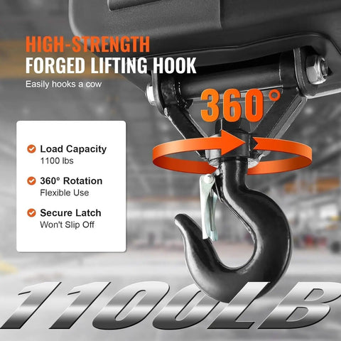 Heavy Duty Electric Hoist Winch With Wireless Remote 110V 1500W Pro Grade Lift Up To 1100 Lbs At 16 Ft Per Min 25 Ft Cable For Garage And Shop Lifting Jobs forged hook with 360° rotation, 1100 lb load capacity