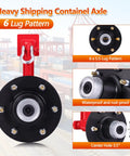 Heavy Duty Shipping Container Wheels Kit With 8800 Pound Axle And Secure Ratchet Straps For Smooth Sailin 6 lug axle with waterproof design and 3.5 inch center hole.