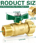 Full Flow Garden Hose Shut Off Valve Heavy Duty 3/4 Inch Brass Ball Valve With 360 Degree Swivel Joint for water control