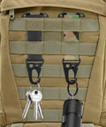Molle Clips Key Holder 2 Pack Black Molle Webbing Clips With Carabiner Style Hooks For Hanging Keys Or Gloves on Backpack