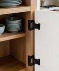 Half Inch Overlay Black Cabinet Hinges Boasting Smooth Self Closing Action For Face Frame Kitchen Doors featuring semi concealed heavy duty build.