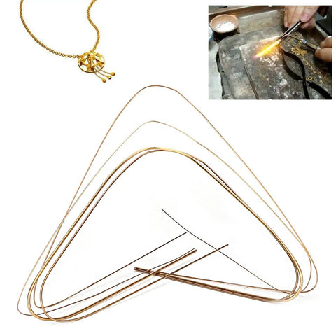 Jewelry Solder Wire Set For Jewelry Making, Gold And Silver Alloy Solder Rods, 4 Piece Pack with tools and necklace