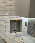 Shower Niche Tiling Tool Kit With Aluminum Support For Ceramic And Porcelain Tile Installations in niche with yellow spacer