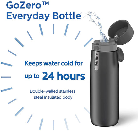 Stainless Steel Water Bottle With Filter That Delivers Fresher Tasting Water On The Go GoZero Everyday BPA Free Tap Water Filter