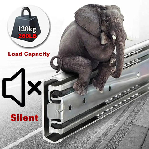 Heavy Duty Long Locking Drawer Slides With Full Extension 32 Inch Side Mount Rails Lockin And Lockout supporting elephant
