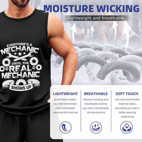 Straight Up Soft Mens Cotton Tank Top Sleeveless Muscle Shirt For Intense Gym Sessions Summer Breathable Undershirt With Reliable Sun Protection Chill Workout Tee on model with moisture-wicking design.