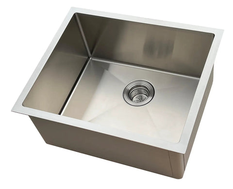 Undermount 22 Inch Stainless Steel Kitchen Sink With XL Deep Single Bowl 16 Gauge Heavy Duty Top Tier Full Accessory Set Included Drain Strainer Lids Bottom Grid Flexible Drying Rack And Template For Easy Install