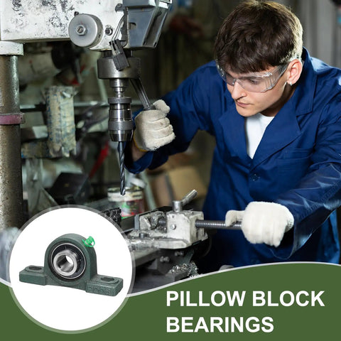 Person operating machinery with Seven Eighths Inch Bore Pillow Block Bearing With Self Alignment Cast Steel Housing and Base inset