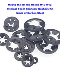 Industrial Starlock Push On Washers Assortment Kit 285 Pieces With External Push Rings And Speed Clips 7 Sizes M3 M4 M5 M6 M8 M10 M12