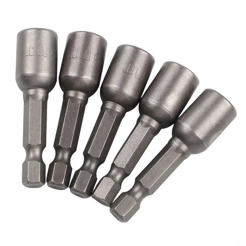 Fabulett Metric Nut Socket Set With 1/4 Inch Hex Shank Adapter For Impact Rated Drills And Screwdrivers Featuring Quick Release Chrome Vanadium Steel Drivers In 5 Pc Variety Including 8 Mm Head Size, five sockets