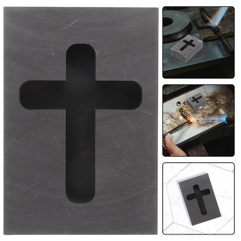 Graphite Cross Shaped Casting Mold for Melting Trusted by Jewelers High Precision Graphite Tool for Jewelry Casting and Metalworking