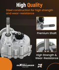 Go Kart Forward Reverse Gearbox Kit For 212cc Engines showing steel construction and premium shaft for high strength