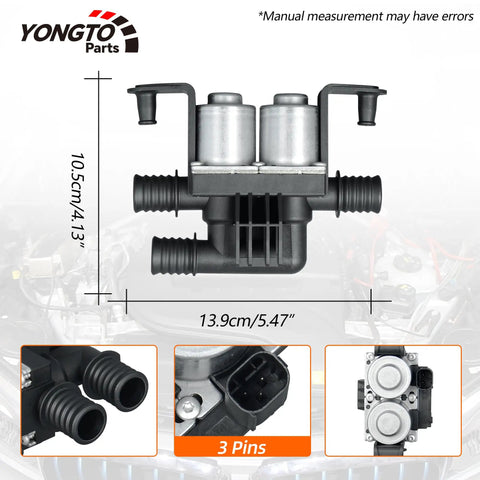 Slick Coolant Water Control Valve For BMW X5 And X6 E53 E70 F15 E71 F16 2004 To 2014, showing side view with dimensions.
