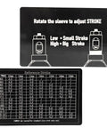 Simple Stroke Setting Rivet Nut Tool Kit, 12 Inch Mid Size Complete Set With 11 Accessories And 100 Rivet Nuts, Tool Free Stroke Adjustment instructions with stroke reference chart.