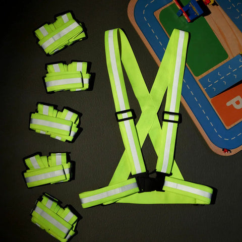 30 Pack Reflective High Visibility Safety Vests For Construction And Running Gear Lightweight Yellow Adjustable Straps