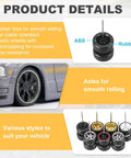 One Sixty Fourth Scale RC Diecast Car Wheels And Tires Set With Real Riders Ten Spoke Black Rims Axles Included product details