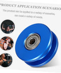 Aluminum U Groove Pulley Wheel With Heavy Duty Silent Roller And Double Bearings For Fitness Equipment And Home Gym Cable Systems For Durable Gym Pulley Wheel To Improve Smooth Quiet Workouts, blue aluminum wheel