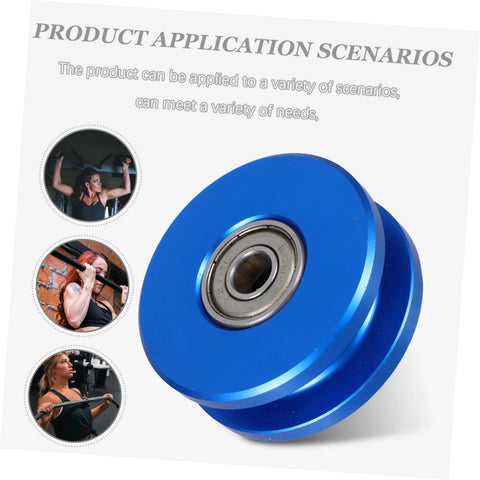 Aluminum U Groove Pulley Wheel With Heavy Duty Silent Roller And Double Bearings For Fitness Equipment And Home Gym Cable Systems For Durable Gym Pulley Wheel To Improve Smooth Quiet Workouts, blue aluminum wheel