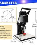 HQHAOTWU portable electric hinge-boring drill press for woodworking; black metal frame with white base