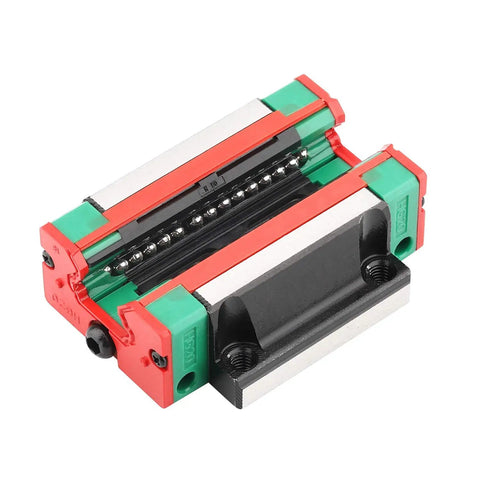 HGW25 Square Linear Guide Rail Kit 400mm With Four Flange Carriage Blocks For 3D Printers And DIY Projects close-up of flange carriage block