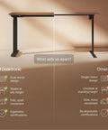 Desktronic HomeOne 60x30 Electric Standing Desk Sit Stand Home Office Ergonomic Height Adjustable with dual-motor design