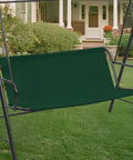 Thick 600D Oxford Swing Seat Cover For Two To Three Seater Outdoor Patio Swing in dark green on metal frame
