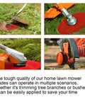 9 Inch 36 Tooth Carbide Tipped Brush Cutter Blade For Trimmers And Weed Eater With Universal Adapter Kit in action