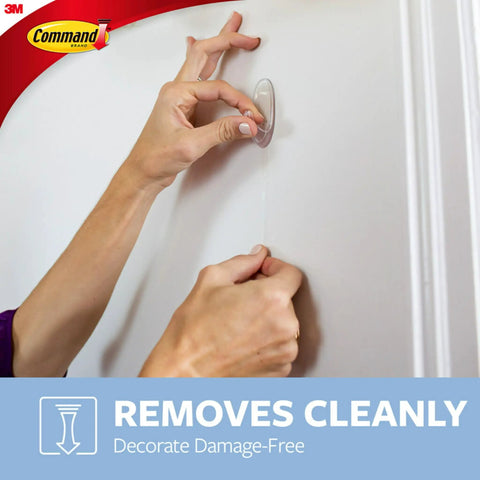 Mounting a Six Pack Large Clear Hooks Damage Free Hanging Holds Up To 4 Lbs Each Indoor Plastic Hooks with Strips on the wall